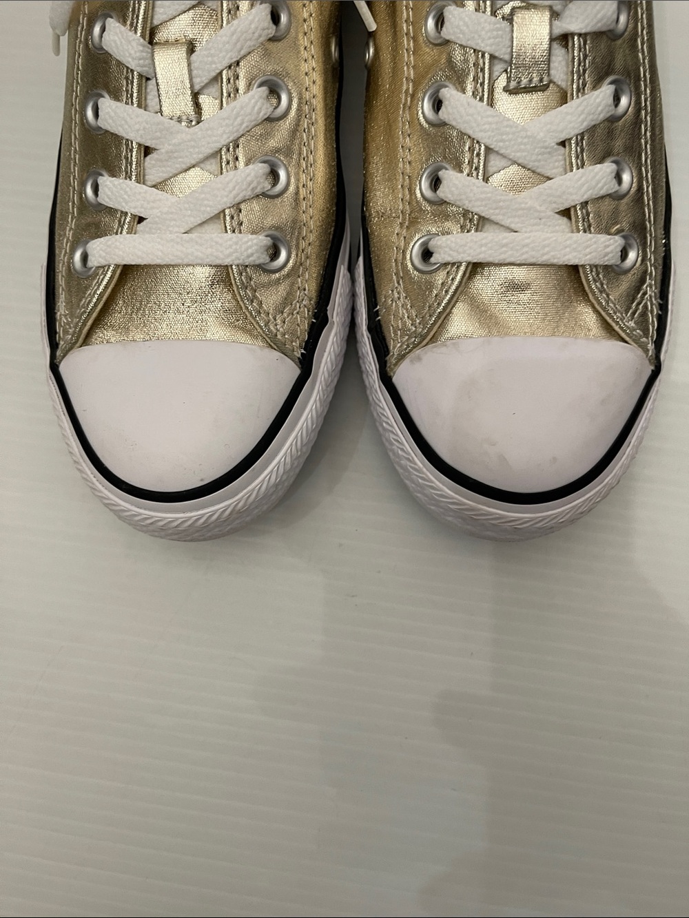 CONVERSE ALL STAR OX LIGHT GOLD/WHITE SNEAKERS MENS SIZE 7 WOMENS SIZE 9 - Picture 7 of 13